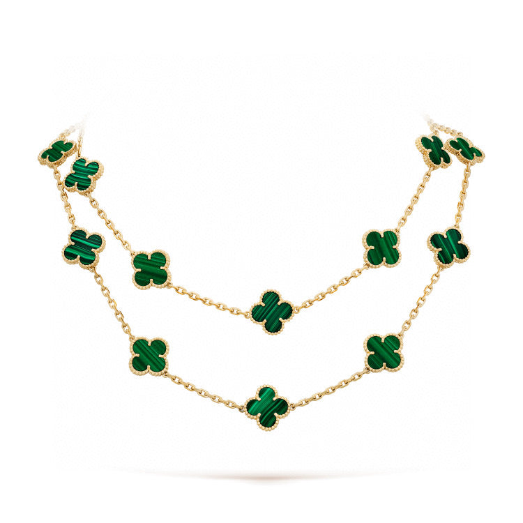 [Angela Jewellery]CLOVER 20 MOTIFS MALACHITE GOLD