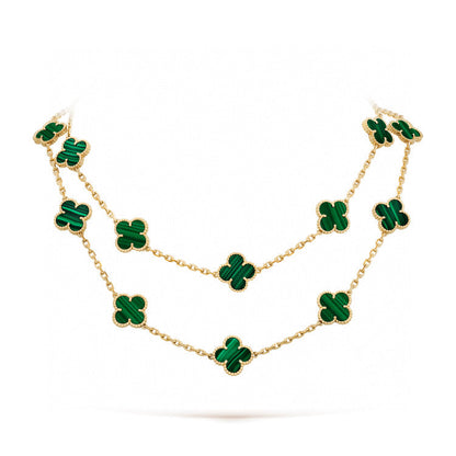[Angela Jewellery]CLOVER 20 MOTIFS MALACHITE GOLD