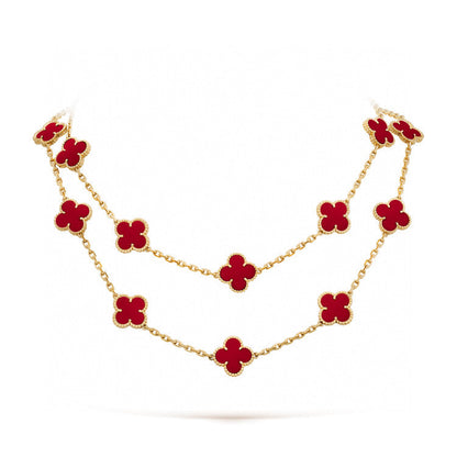 [Angela Jewellery]CLOVER 20 MOTIFS CARNELIAN NECKLACE
