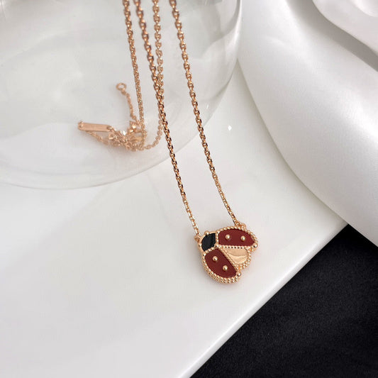 [Angela Jewellery]LUCKY  CARNELIANS LADYBUG NECKLACE