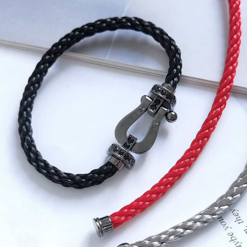 [Angela Jewellery]FORCE LARGE SERIES HORSESHOE BLACK SAMURAI BRACELET