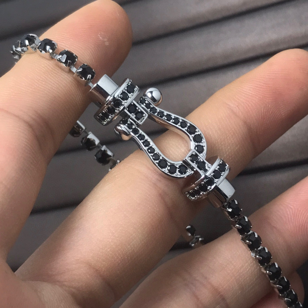 [Angela Jewellery]FORCE  LARGE HORSESHOE FULL DIAMOND TENNIS BRACELET