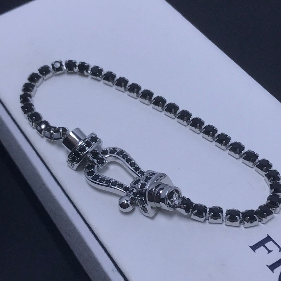 [Angela Jewellery]FORCE  LARGE HORSESHOE FULL DIAMOND TENNIS BRACELET
