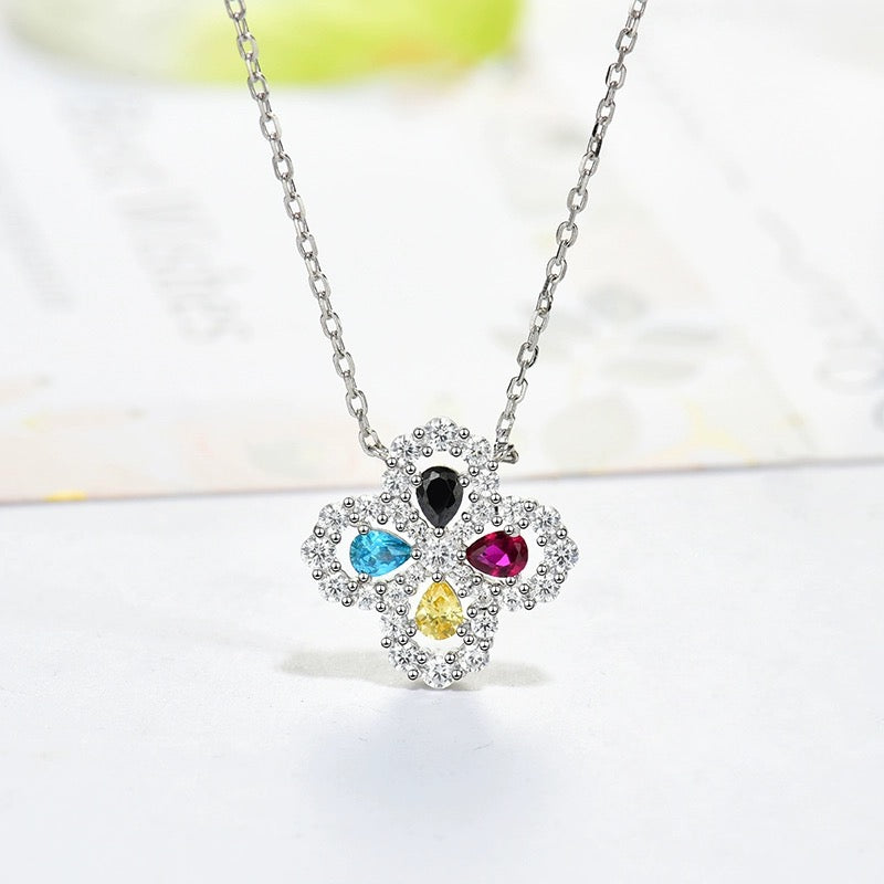 [Angela Jewellery]LOOP NECKLACE FULL MOTIF DIAMOND 16MM MULTIPLE COLORS