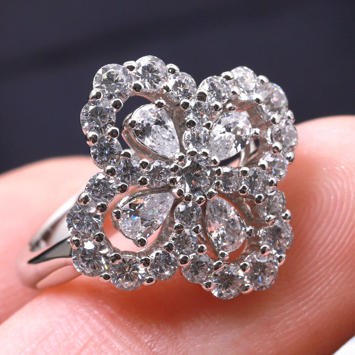 [Angela Jewellery]LOOP RING FULL MOTIF DIAMOND 16MM SILVE