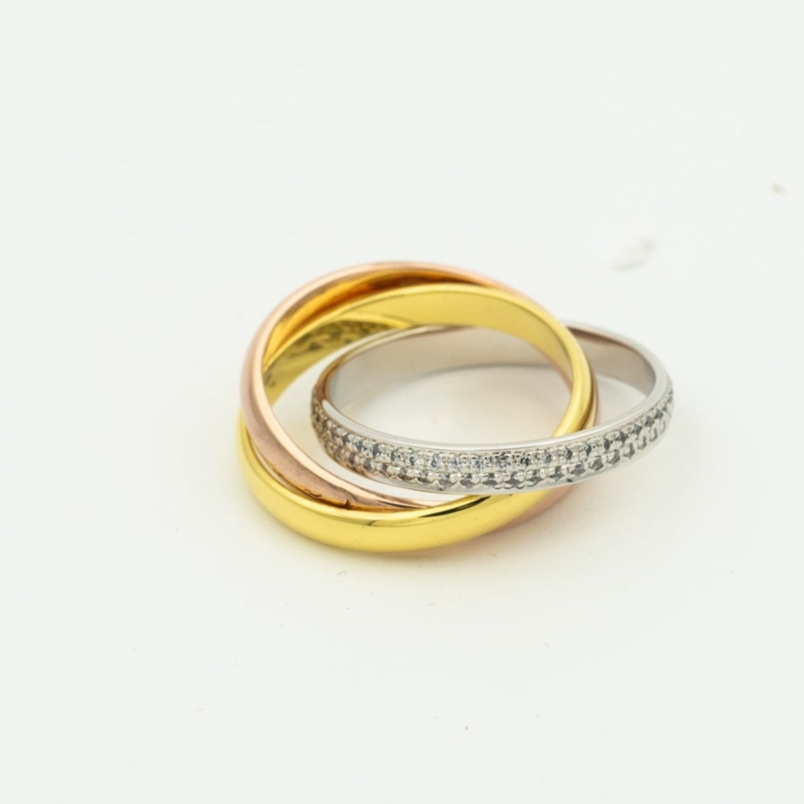 [Angela Jewellery]TRINITY RING GOLD PINK GOLD SILVER DIAMONDS