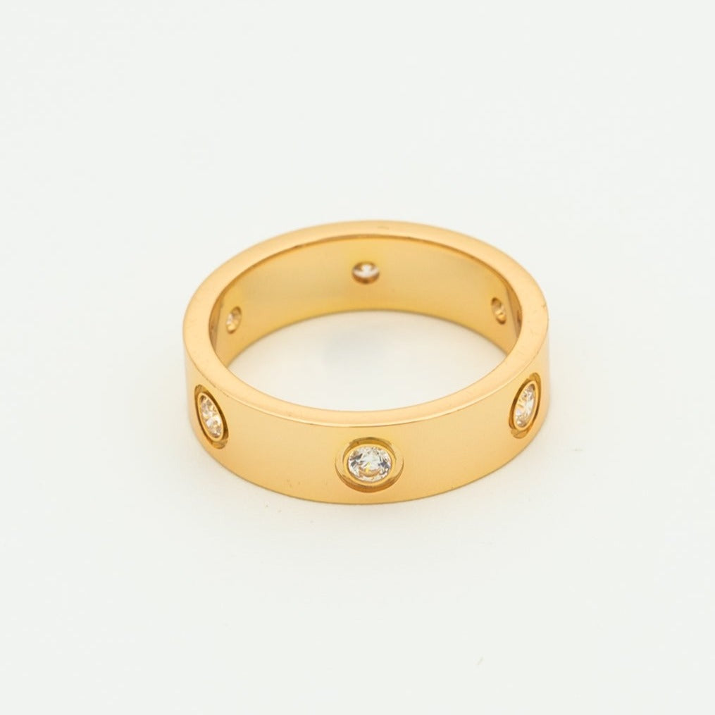 [Angela Jewellery]LOVE RING 5.5MM 6 DIAMONDS PINK GOLD