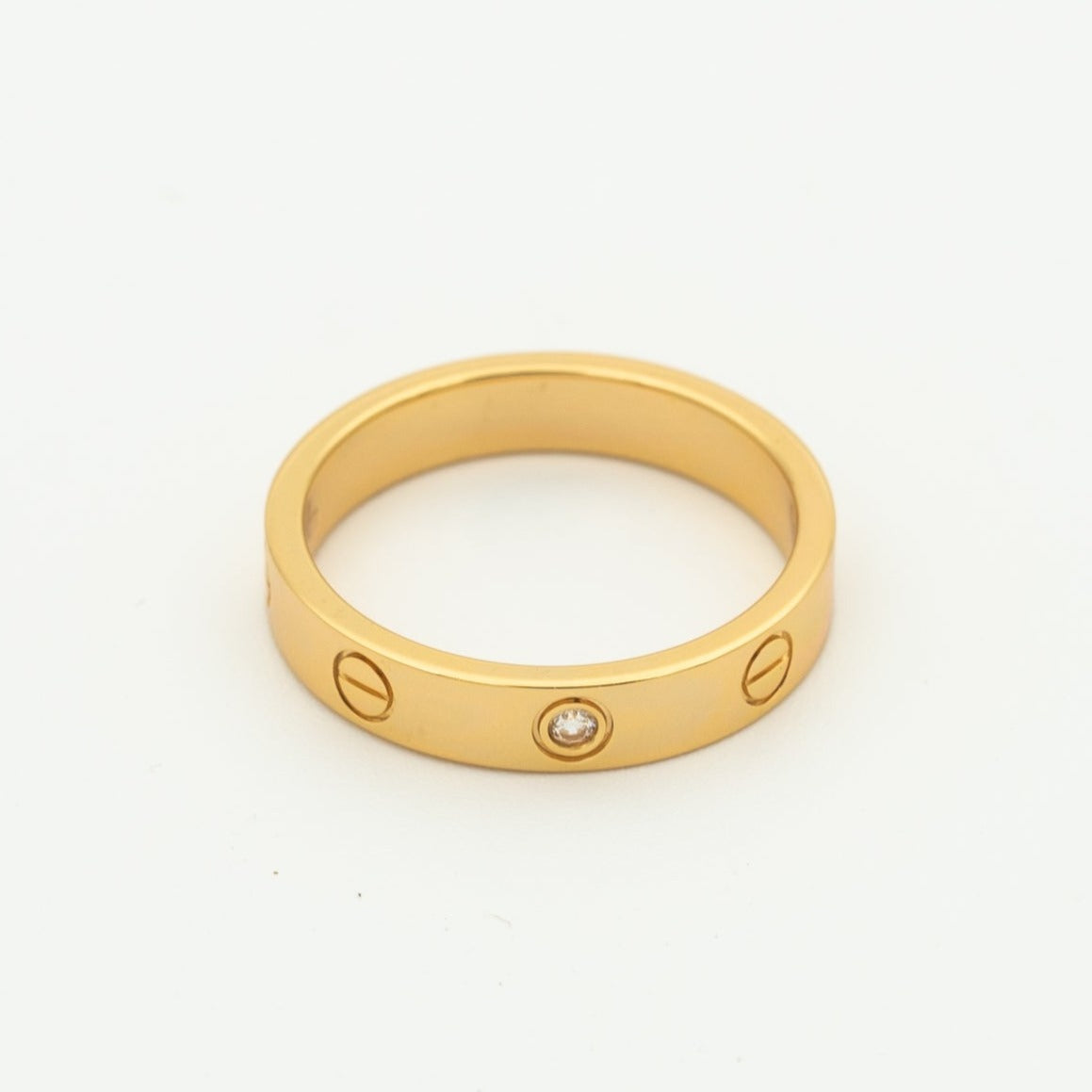 [Angela Jewellery]LOVE RING 4MM 1 DIAMOND PINK GOLD