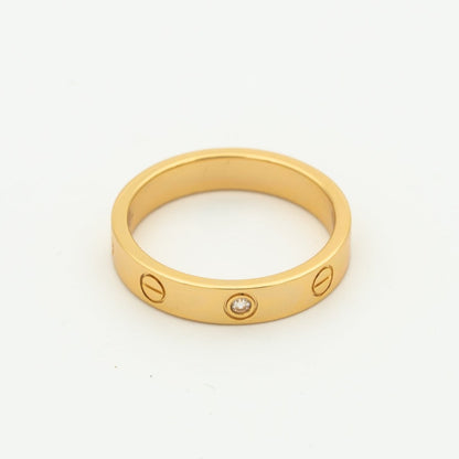 [Angela Jewellery]LOVE RING 4MM 1 DIAMOND PINK GOLD
