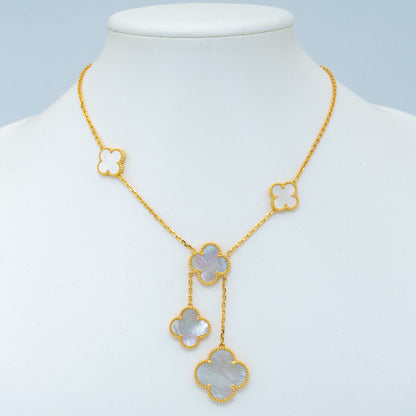[Angela Jewellery]CLOVER MOTHER OF PEARL NECKLACE 6 MOTIF