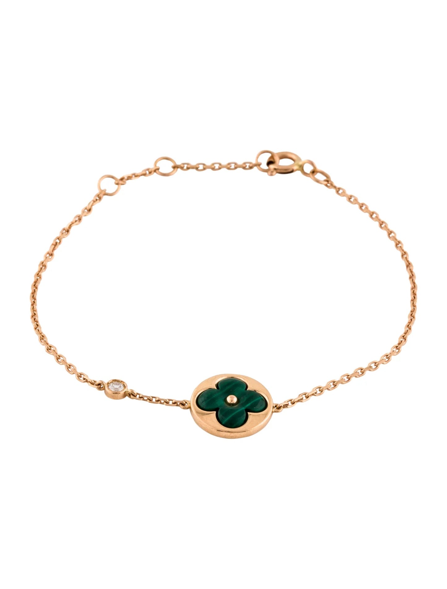 [Angela Jewellery]SUN MALACHITE 1 DIAMOND PINK GOLD BRACELET
