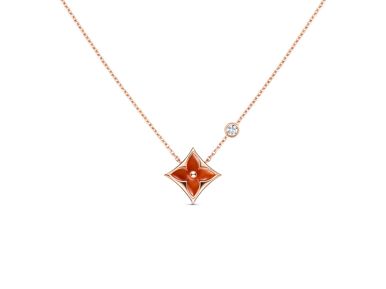 [Angela Jewellery]STAR NECKLACE PINK GOLD 1 DIAMOND