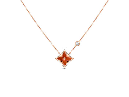 [Angela Jewellery]STAR NECKLACE PINK GOLD 1 DIAMOND