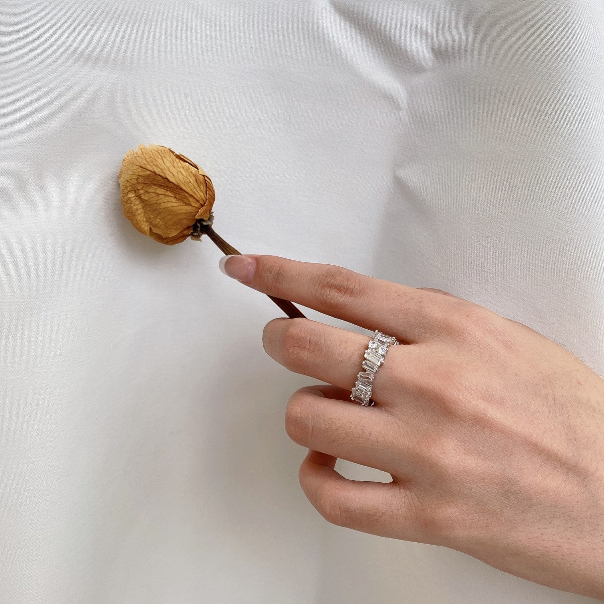 Angela Jewelry]Delicate Multi Shape Tennis Ring