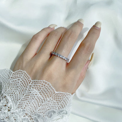 Angela Jewelry]Sparkling Round Cut Tennis Ring