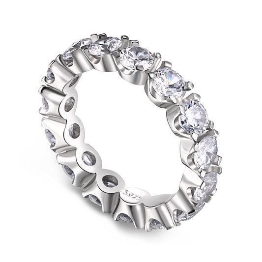 Angela Jewelry]Eternity Round Cut Tennis Ring