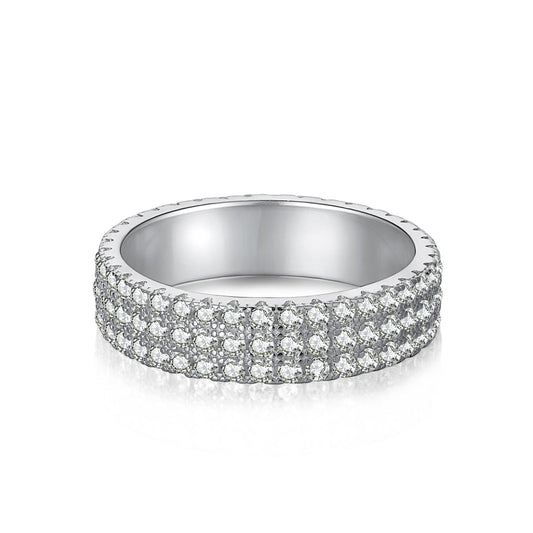 Angela Jewelry]Dainty Round Cut Tennis Ring