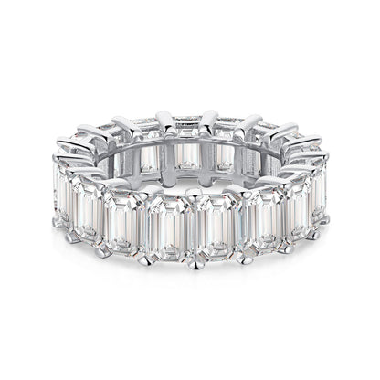 Angela Jewelry]0.75 Carat Elegant Emerald Cut Tennis Ring