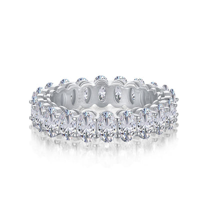 Angela Jewelry]Ornate Oval Cut Tennis Ring