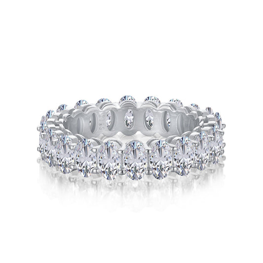 Angela Jewelry]Ornate Oval Cut Tennis Ring