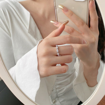 Angela Jewelry]Exquisite Pear Cut Tennis Ring