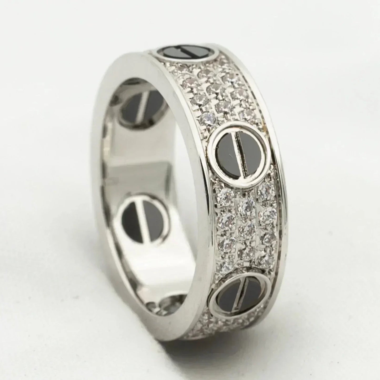 [Angela Jewellery]LOVE RING 5.5MM DIAMONDS PAVED CERAMIC