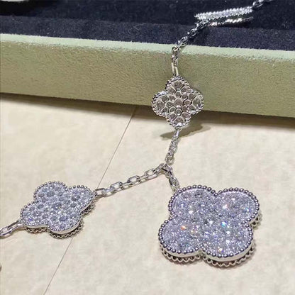 [Angela Jewellery]CLOVER 6 MOTIFS SILVER DIAMOND BRACELET