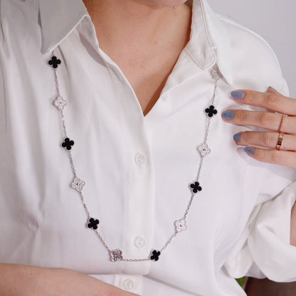 [Angela Jewellery]CLOVER 20 MOTIFS ONYX DIAMOND SILVER