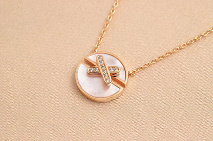 [Angela Jewellery]JEUX DE ROSE GOLD DIAMOND NECKLACE