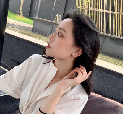 [Angela Jewellery]JEUX DE WHITE MOP PINK GOLD DIAMOND EARRINGS