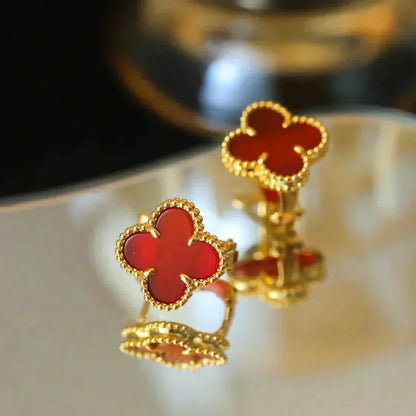 [Angela Jewellery]CLOVER MEDIUM 1 MOTIFS CARNELIAN  EARRINGS