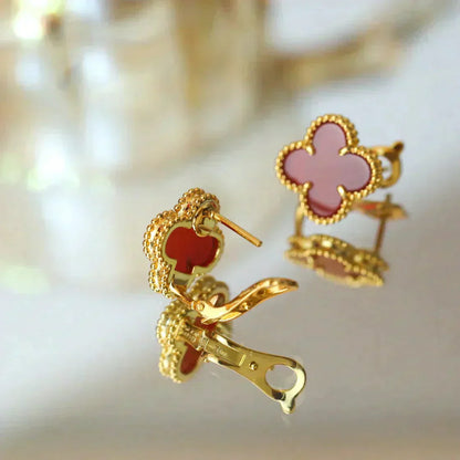 [Angela Jewellery]CLOVER MEDIUM 1 MOTIFS CARNELIAN  EARRINGS