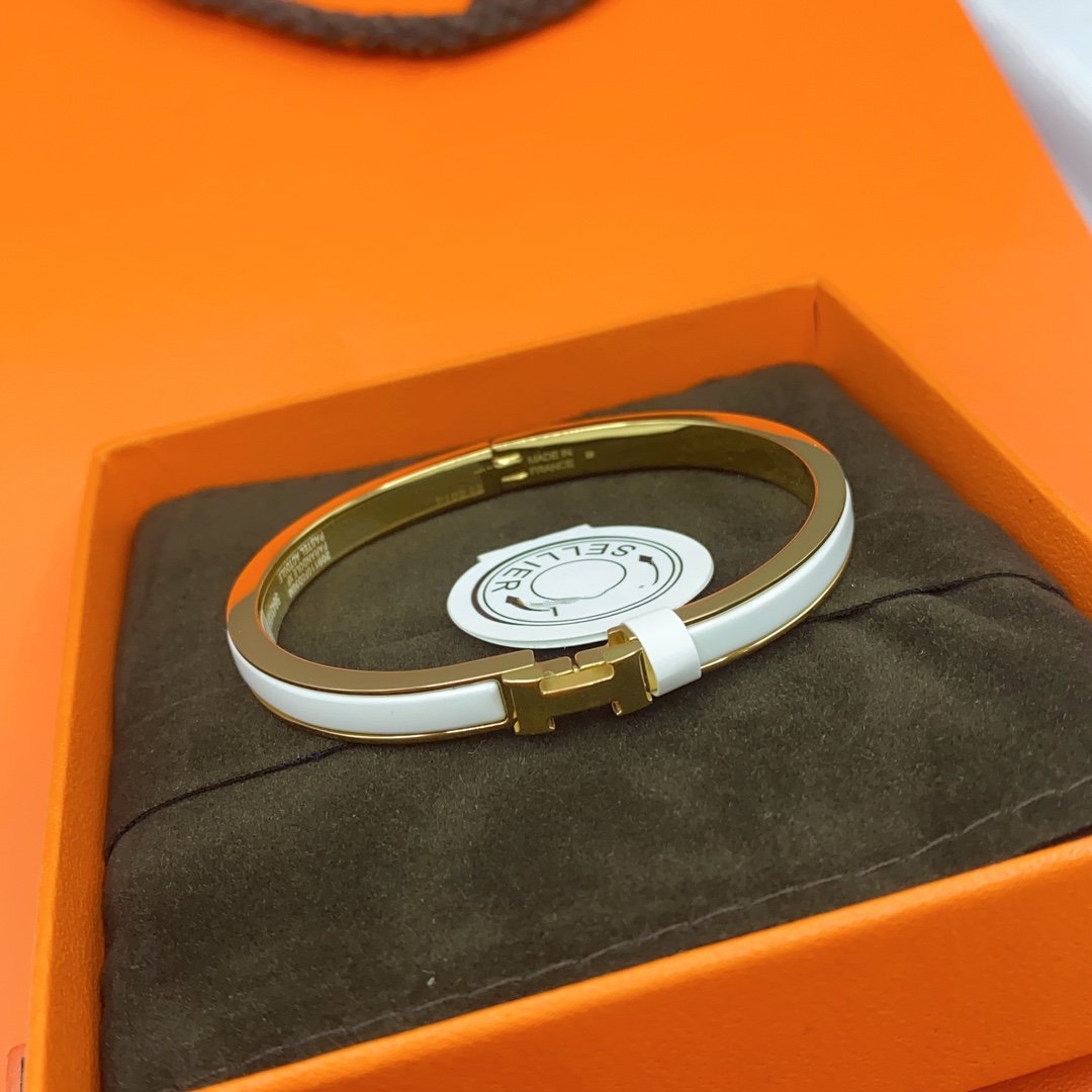 [Angela Jewellery]CLASSIC HM CLIC WHITE 8MM ENAMEL BRACELET