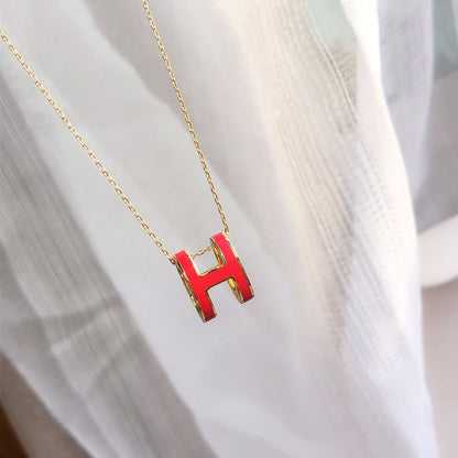 [Angela Jewellery]HM CLIC RED ENAMEL GOLD NECKLACE