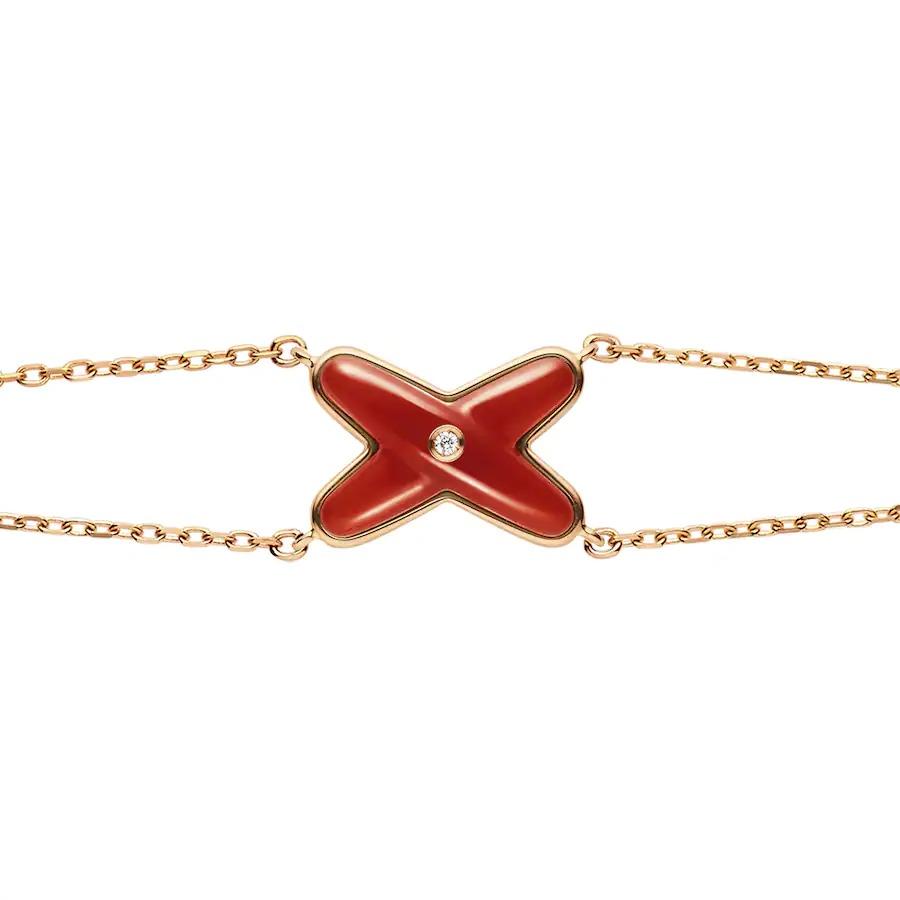 [Angela Jewellery]JEUX BRACELET CARNELIAN PINK GOLD 1 DIAMOND