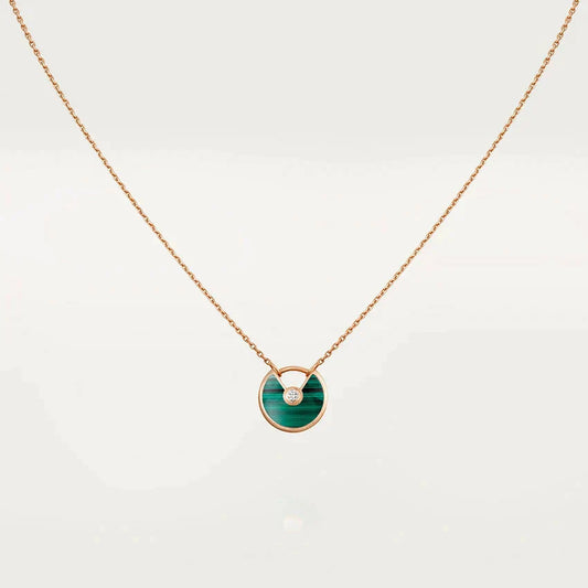 [Angela Jewellery]AMULETTE ROSE GOLD MALACHITE NECKLACE