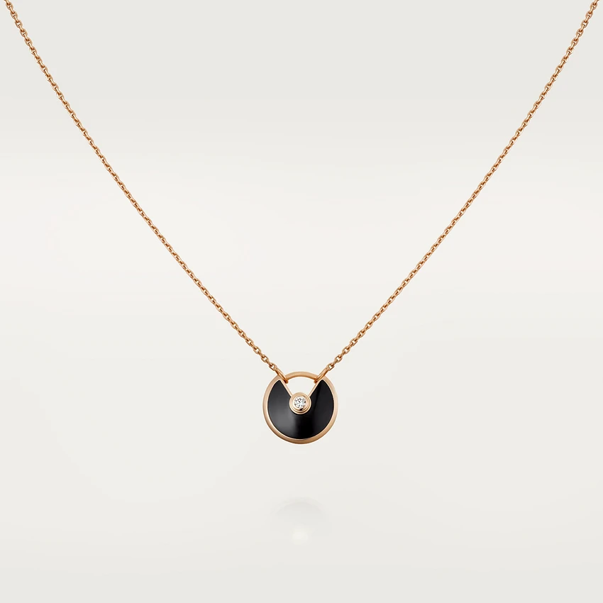 [Angela Jewellery]AMULETTE ROSE GOLD ONYX NECKLACE