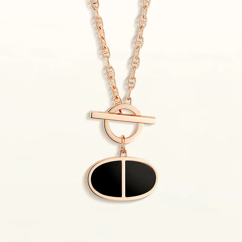 [Angela Jewellery]CHAINE VERSO BLACK CERAMIC NECKLACE