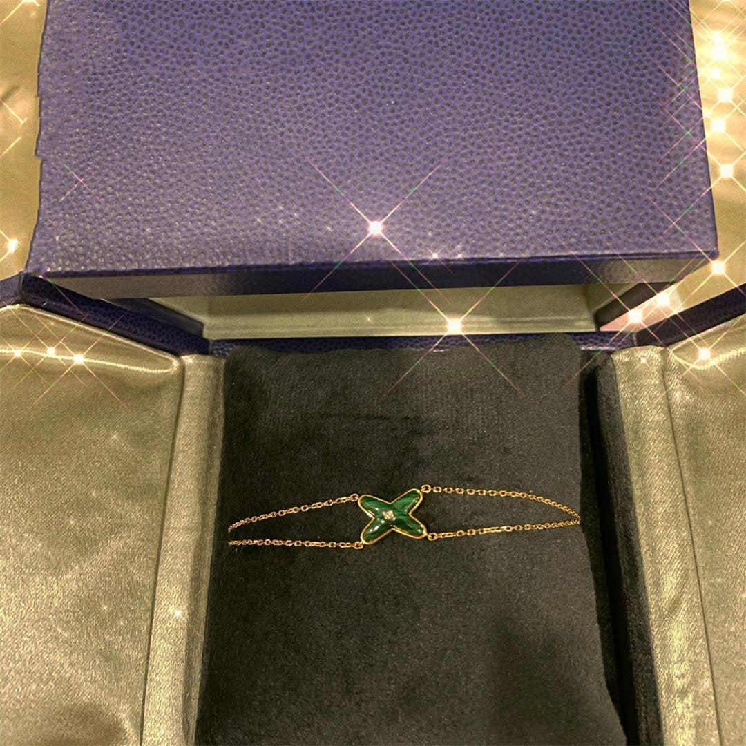 [Angela Jewellery]JEUX BRACELET MALACHITE PINK GOLD 1 DIAMOND