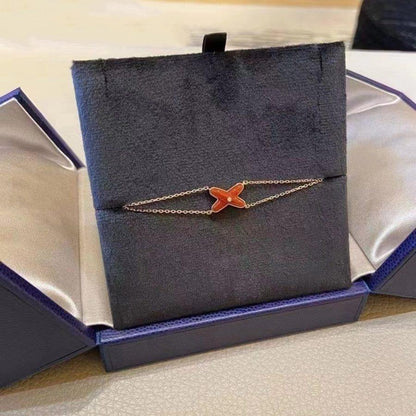 [Angela Jewellery]JEUX BRACELET CARNELIAN PINK GOLD 1 DIAMOND