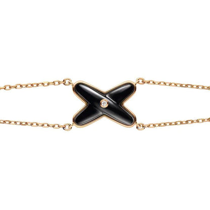 [Angela Jewellery]JEUX BRACELET ONYX PINK GOLD 1 DIAMOND