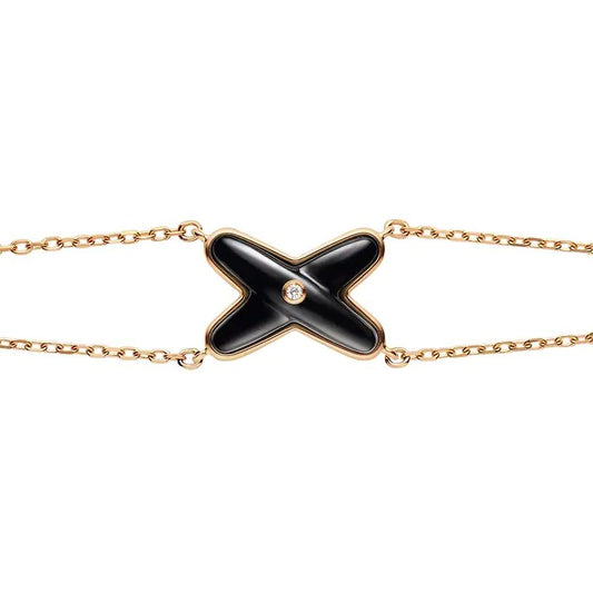 [Angela Jewellery]JEUX BRACELET ONYX PINK GOLD 1 DIAMOND