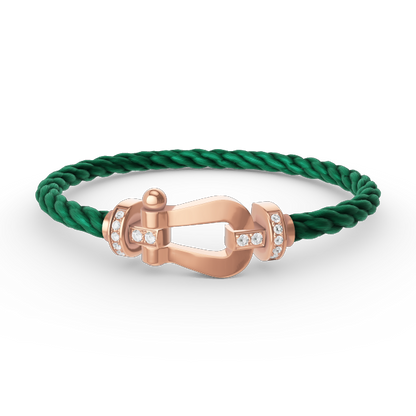 [Angela Jewellery]FORCE LARGE HORSESHOE HALF DIAMOND BRACELET ROSE GOLD