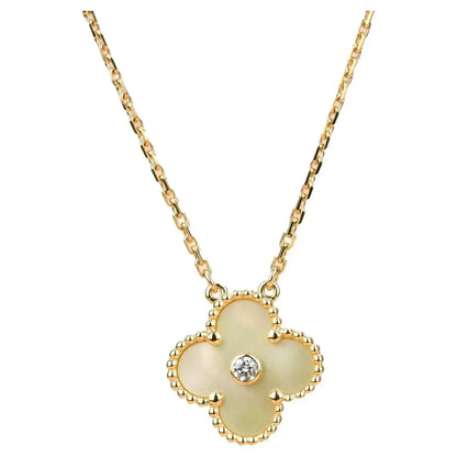 [Angela Jewellery]CLOVER 15MM DIAMOND GOLD MOTHER OF PEARL NECKLACE