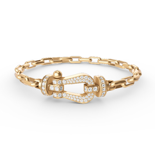 [Angela Jewellery]FORCE LARGE HORSESHOE CLASP  METAL BRACELET