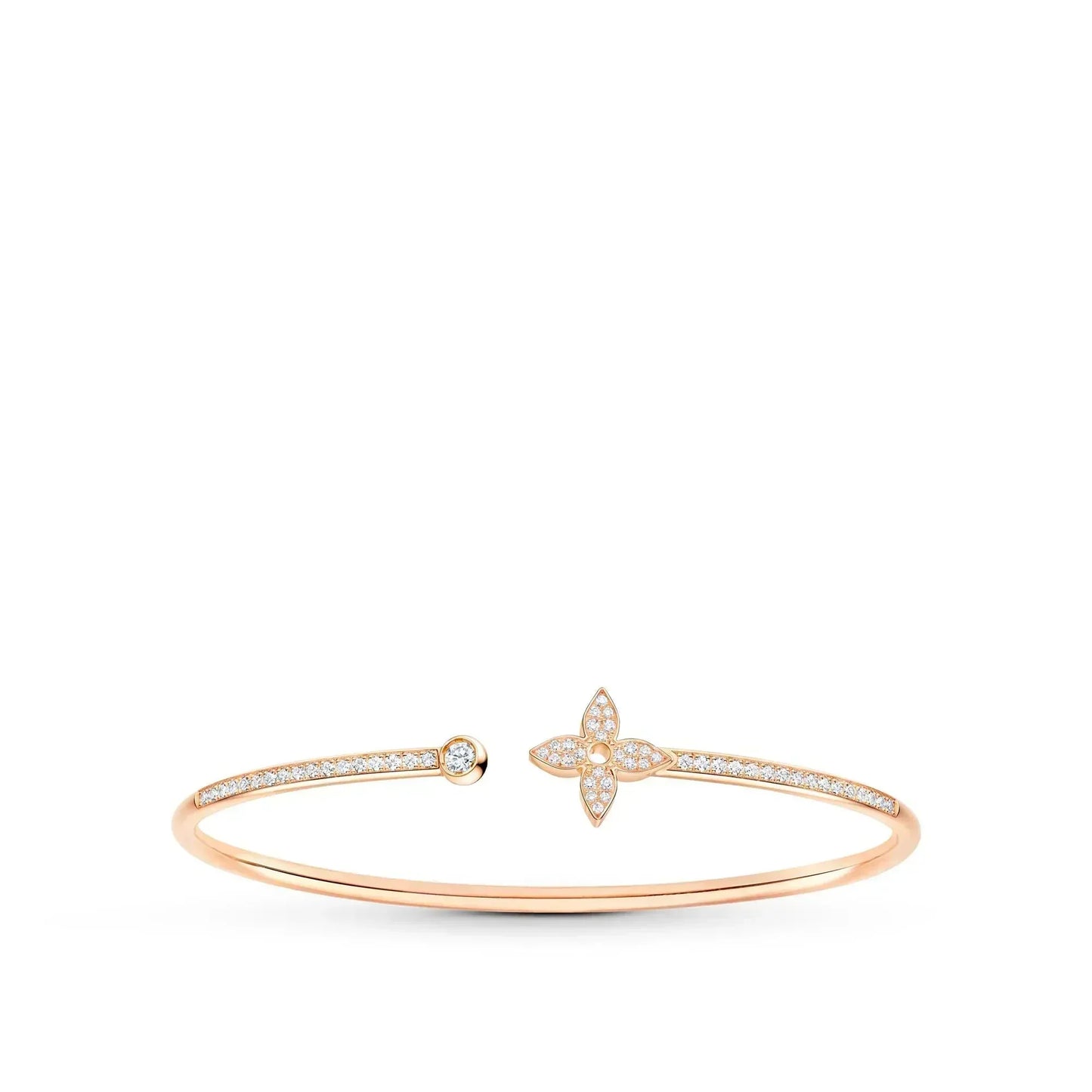 [Angela Jewellery]IDYLLE PINK GOLD OPEN BRACELET DIAMOND PAVED