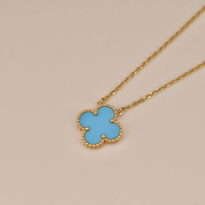 [Angela Jewellery]CLOVER 15MM VINTAGE TURQUOISE NECKLACE