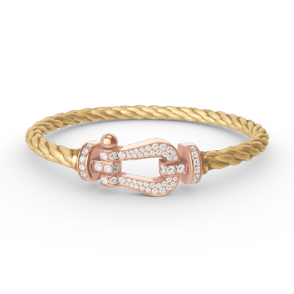 [Angela Jewellery]FORCE LARGE HORSESHOE FULL DIAMOND BRACELET ROSE GOLD