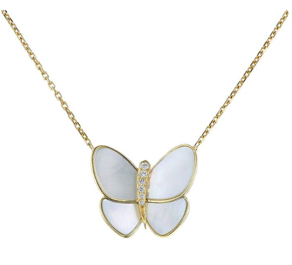 [Angela Jewellery]BUTTERFLY GOLD MOP DIAMOND NECKLACE