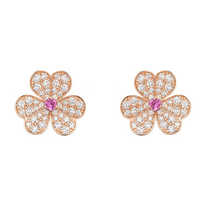 [Angela Jewellery]FRIVOLE PINK GOLD FLOWER DIAMOND EARRINGS